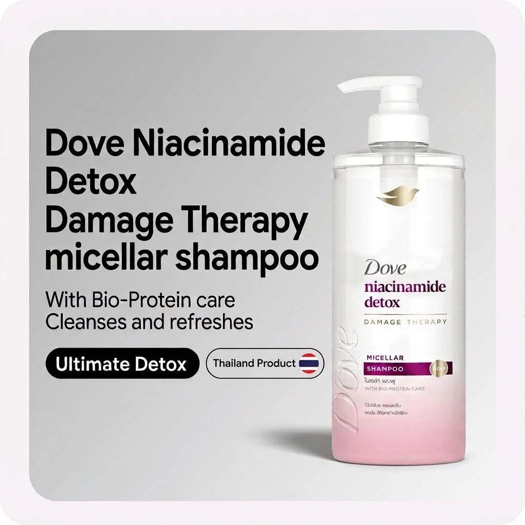 Dove Shampoo - Niacinamide Detox Damage Therapy Micellar (380ml) Thailand